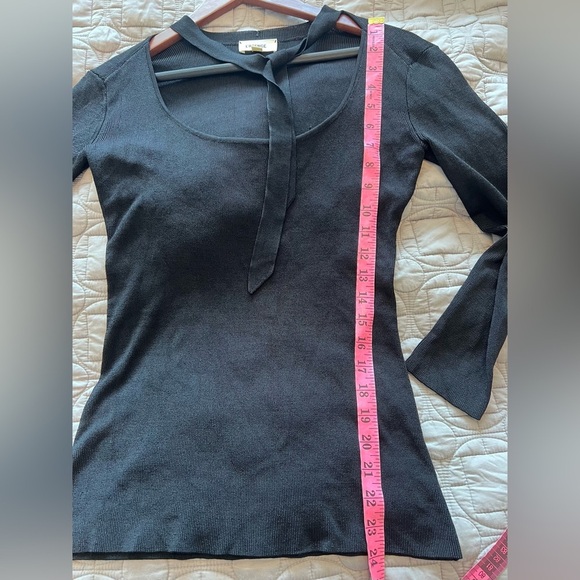 Chic Black Top with Tie Neck by L'AGENCE - Picture 11 of 16